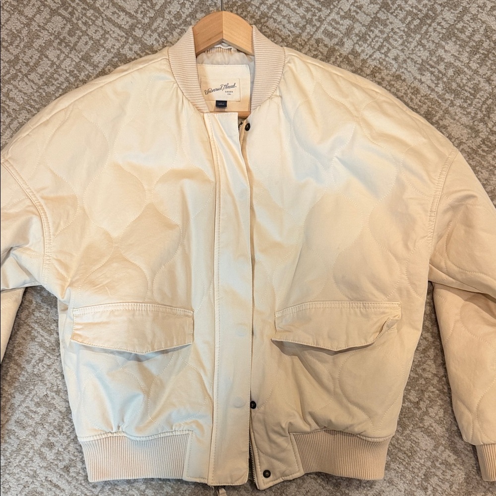 Cream Bomber Jacket Universal Thread - image 1